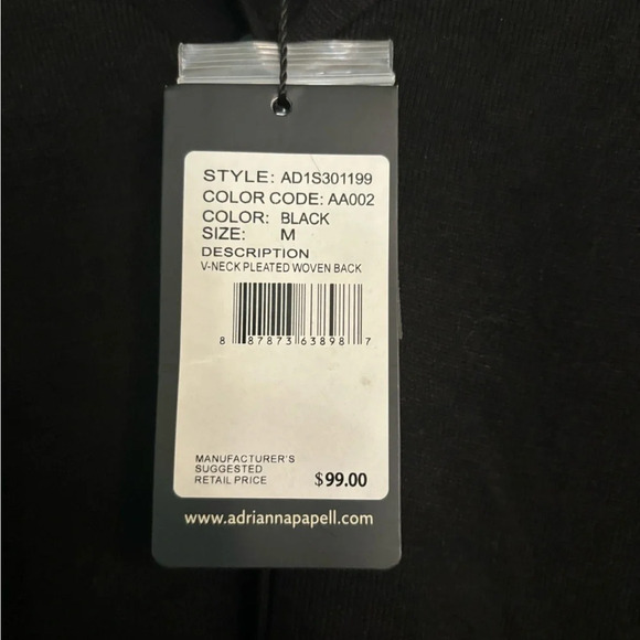 Adrianna Papell Sweater with chiffon pleated back! NWT size M. - Picture 4 of 5